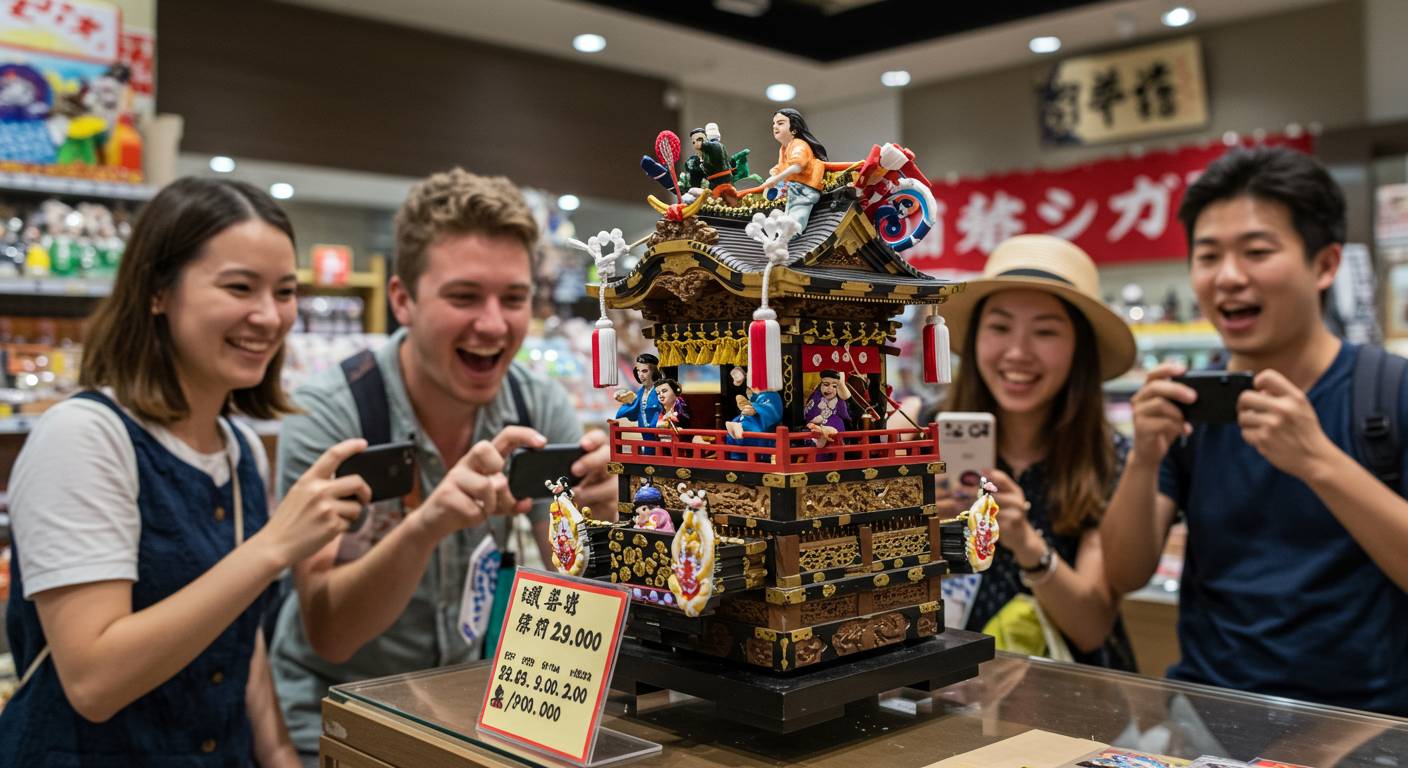 博多祇園山笠をモチーフにしたノベルティフィギュアが外国人観光客に大人気